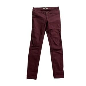 Abercrombie and Fitch Crimson Red Burgundy Skinny Ankle Jeans Size 2 Y2K 26